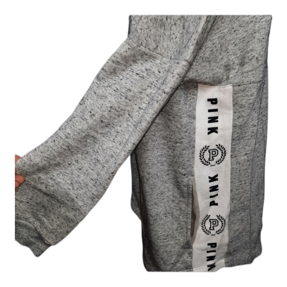 VS PINK Varsity Half-Zip Sweatshirt Gray SZ Small - Picture 2 of 9